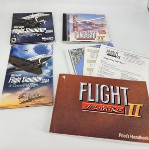 Microsoft Flight Simulator 2004 PC CD Disc II Handbook Airplane School Computer